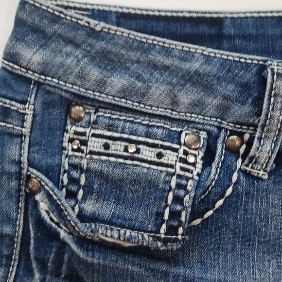 ZCO Jeans Short low-rise denim blue medium washed women's junior size 7 - Picture 7 of 11